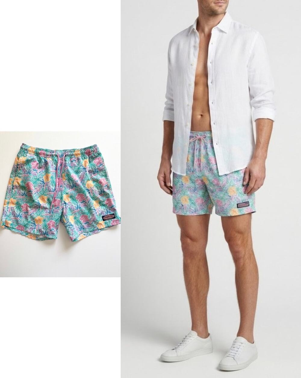 Vineyard Vines Chappy Trunks Floral Hibiscus Print Size S